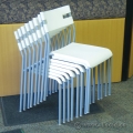 Set of 8 IKEA Laver White Stacking Guest Side Chairs